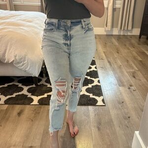 Eunina Light Blue Distressed Ankle Jeans